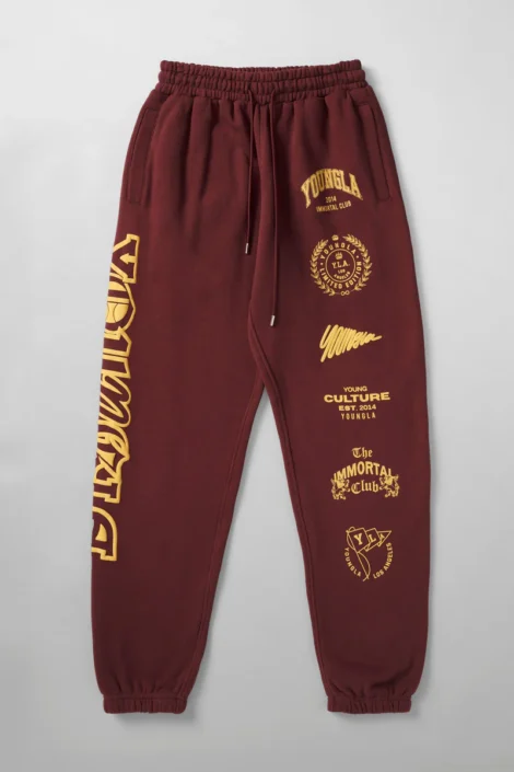 204 - Immortal Killer Joggers Burgundy // YoungLa